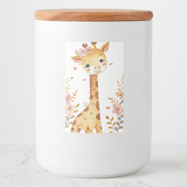 "Giraffe Whimsy Keramik Jar" Lebensmitteletikett (Vorderseite)