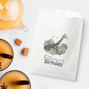 Giraffe Wilde Dschungel Botanischer Tier Geburtsta Geschenktütchen