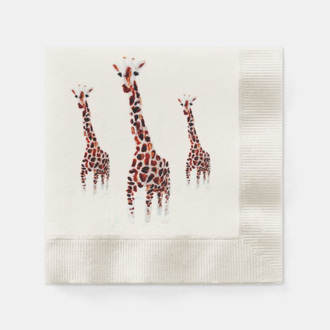 Giraffe Wildtiere Serviette (Vorderseite)
