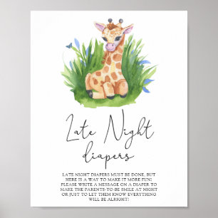 Giraffe \ Windel-Spiel für spät in der Nacht Poster