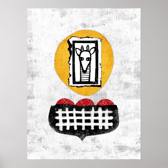 Giraffe wird, wenn du die Kunst der Mauer poster (Vorne)
