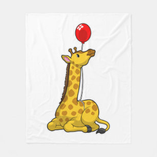 Giraffe with Balloon Fleecedecke