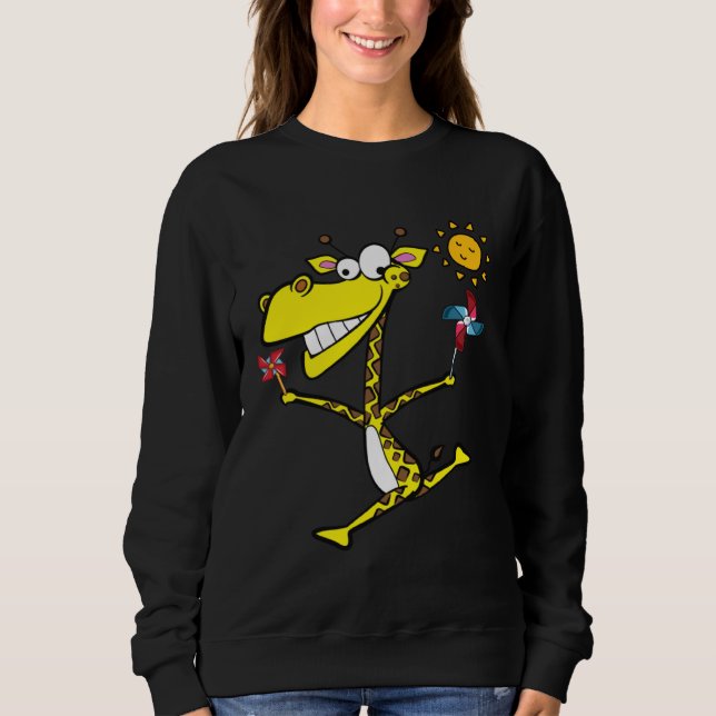 Giraffe With Pinwheels Sweatshirt (Vorderseite)