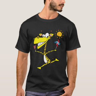 Giraffe With Pinwheels T-Shirt