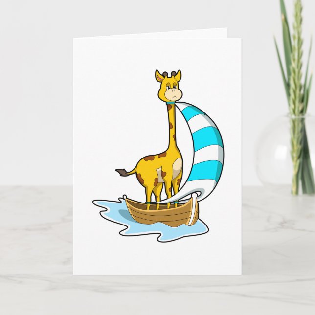 Giraffe with Sailing boat Karte (Vorderseite)
