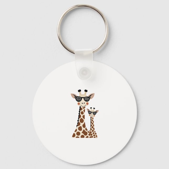 Giraffe with Sunglasses Jungle Safari Animal Giraf Schlüsselanhänger (Vorderseite)