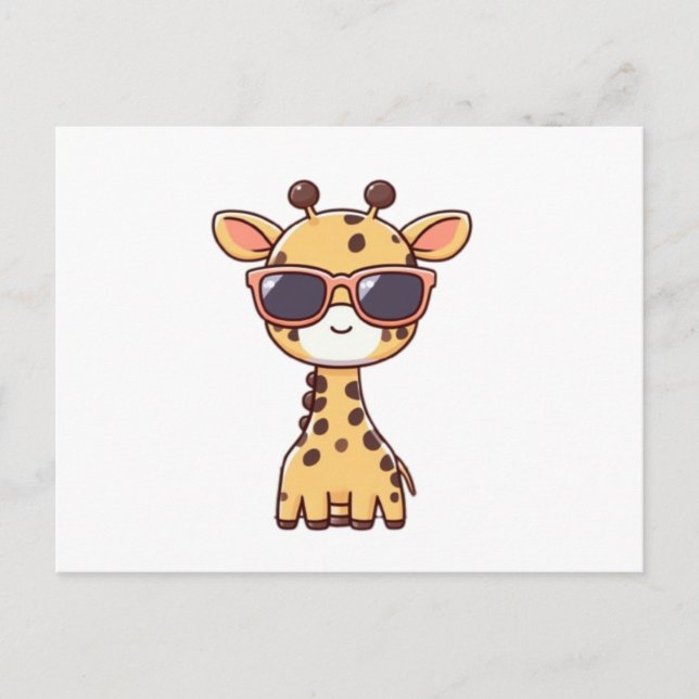 Giraffe with sunglasses postkarte (Vorderseite)