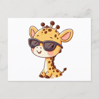 Giraffe with sunglasses postkarte