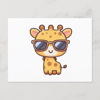 Giraffe with sunglasses postkarte