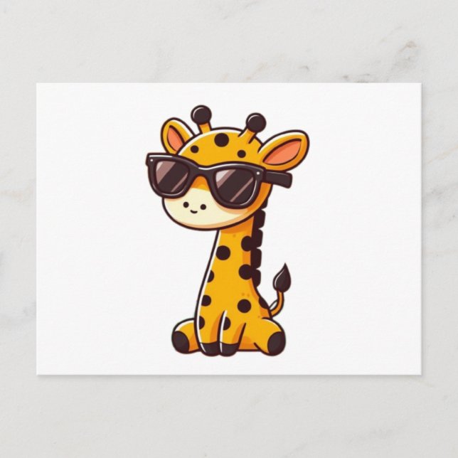 Giraffe with sunglasses postkarte (Vorderseite)