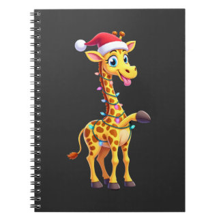 Giraffe Xmas Lighting Funny Santa Giraffe Christma Notizblock