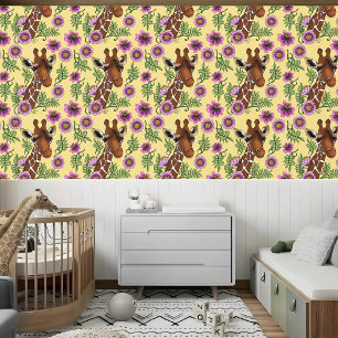Giraffe Yellow Portrait-Blume Tapete