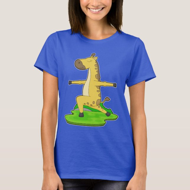 Giraffe Yoga Fitness Gymnastik T-Shirt (Vorderseite)