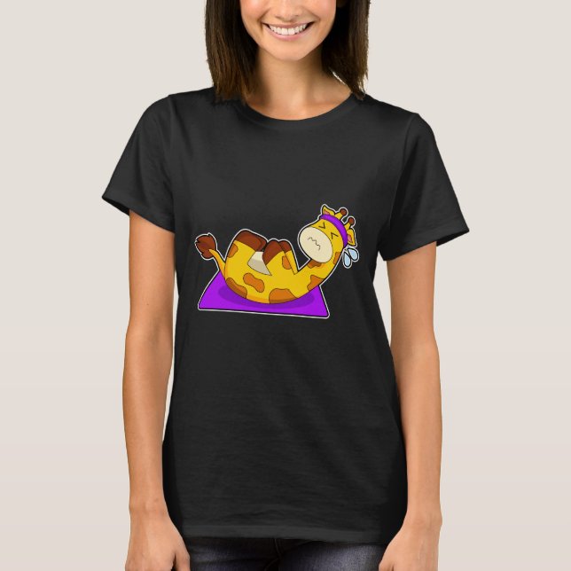Giraffe Yoga Meditation Gymnastik T-Shirt (Vorderseite)