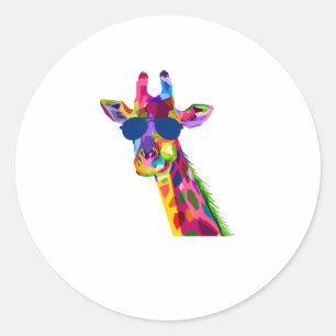 Giraffe Zoo Keeper Safari Tiergiraffe Runder Aufkleber