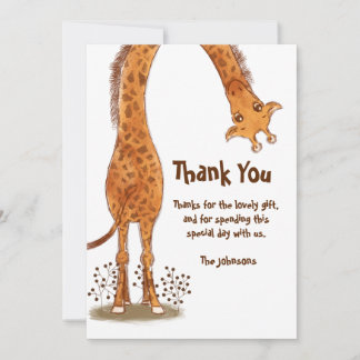 Giraffe, Zoo-Tier-Geburtstag, Personalisierbar Dankeskarte