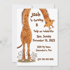 Giraffe, Zootiere Geburtstag, personalisierbar Einladung