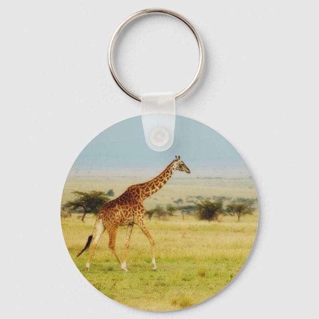 Giraffe zu Fuß Masai Mara Plains, Kenya Schlüssela Schlüsselanhänger (Vorderseite)