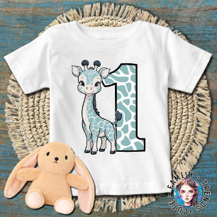 Giraffe zum 1. Geburtstag Baby T-shirt
