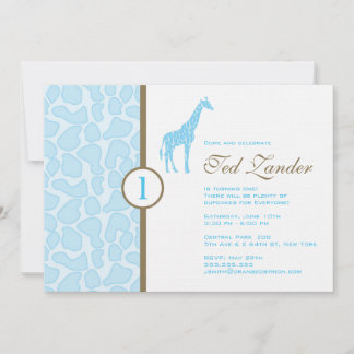 Giraffe zum Geburtstag - Einladung, Junge Einladung