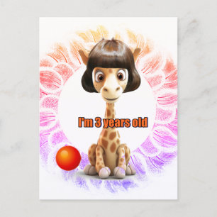 Giraffe zum Geburtstag für Kinder Postkarte