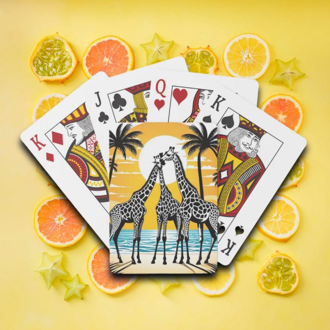 Giraffen am Strand Spielkarten (Von Creator hochgeladen)