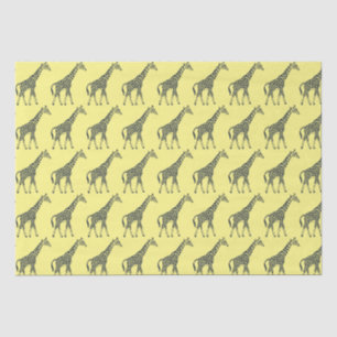 Giraffen auf Gelb Seidenpapier