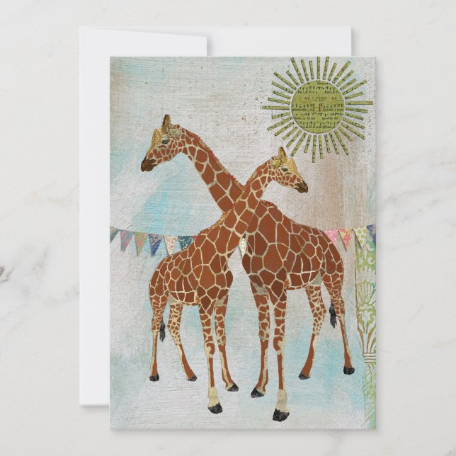 Giraffen-Babyparty-Sonnenschein-Einladung Einladung (Vorderseite)
