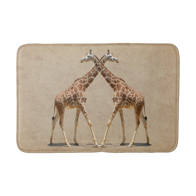 GIRAFFEN BEIM ÜBERSCHREITEN BADEMATTE (Vorderseite)