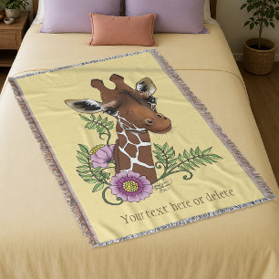 Giraffen-Blumen Gelb Niedlich Wildtiere Decke