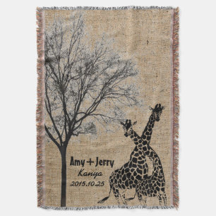 Giraffen Couple Liebe Personalisierte Hochzeitsges Decke