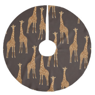 Giraffen Dark: Abstrakt Vintag nahtlos. Polyester Weihnachtsbaumdecke