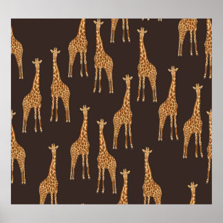 Giraffen Dark: Abstrakt Vintag nahtlos. Poster