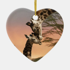 Giraffen, die sich grüßen keramikornament