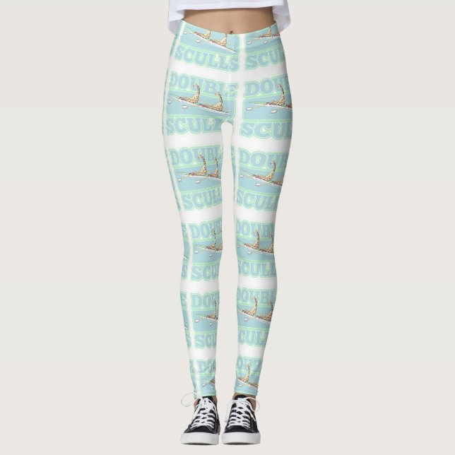 Giraffen-Doppelskulle-Ruderregatta Leggings (Vorderseite)