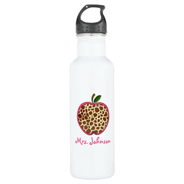 Giraffen-Druck-Apple-Sportlehrer Edelstahlflasche (Vorderseite)