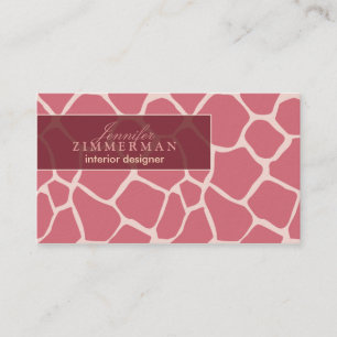Giraffen Druck Designer Visitenkarte :: Rosa