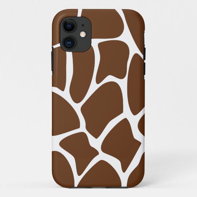 Giraffen-Druck-Muster in dunklem Brown Case-Mate iPhone Hülle (Rückseite)