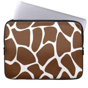 Giraffen-Druck-Muster in dunklem Brown Laptopschutzhülle