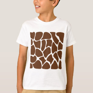 Giraffen-Druck-Muster in dunklem Brown T-Shirt