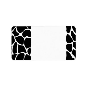 Giraffen-Druck-Muster. Tierdruck-Entwurf, schwarz Adressaufkleber
