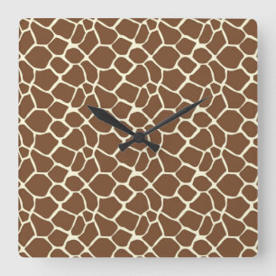 Giraffen-Druck Quadratische Wanduhr