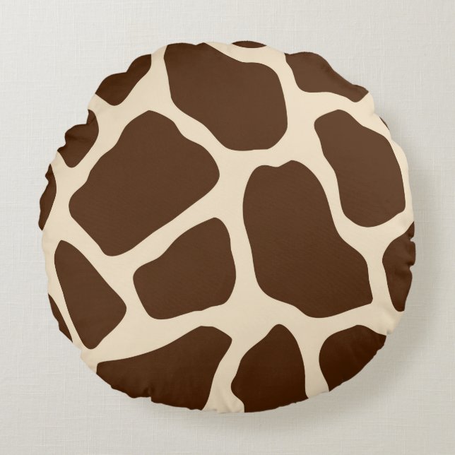 Giraffen-Druck Rundes Kissen (Vorderseite)