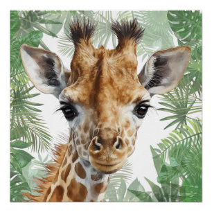 Giraffen-Dschungel-Hintergrund Poster