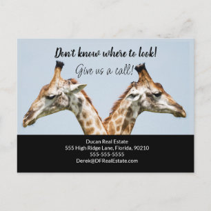 Giraffen Empfehlungsclient Immobilienmarketing ver Postkarte