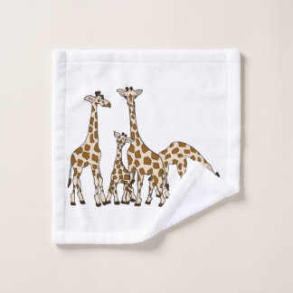 Giraffen-Familie in Brown und im beige Waschlappen