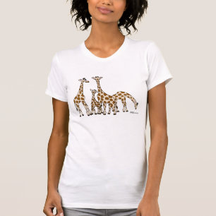 Giraffen-Familie in T-Shirt Browns und der beige
