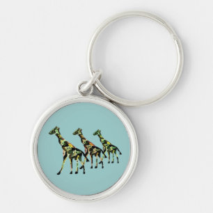Giraffen-Familien-Ausflug-Schlüsselanhänger Schlüsselanhänger
