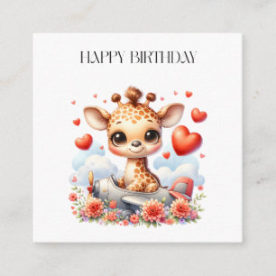 Giraffen-Flugzeug-Geburtstag Begleitkarte