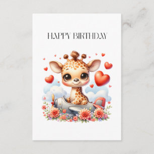 Giraffen-Flugzeug-Geburtstag Begleitkarte